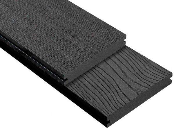 Террасная доска ДПК Outdoor 3D полнотелая STORM/OCEAN BLACK черная купить в Астрахани