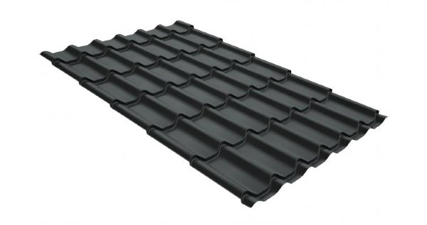 Металлочерепица классик GL 0,5 GreenCoat Pural Matt RR 23 темно-серый (RAL 7024 мокрый асфальт) купить в Астрахани