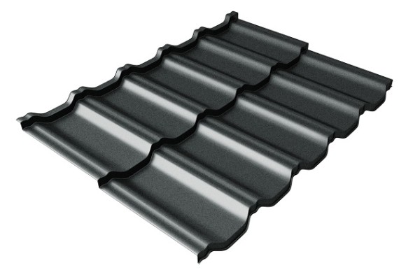 Металлочерепица модульная Квинта Uno Grand Line c 3D резом 0,5 GreenСoat Pural Matt RR2Н3 (RAL 7016 антрацитово-серый) купить в Астрахани