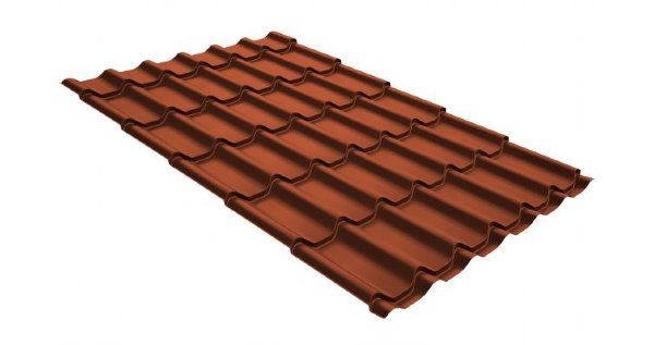 Металлочерепица классик GL 0,5 GreenCoat Pural RR 750 кирпично-красный (RAL 8004 терракота) купить в Астрахани