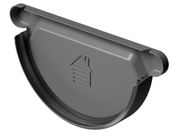 Заглушка желоба D125 Döcke STAL PREMIUM Графит, (RAL 7024) купить в Астрахани