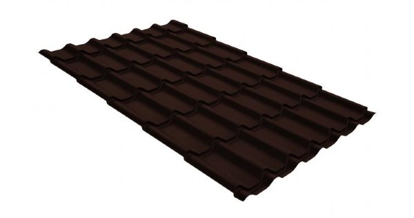 Металлочерепица классик GL 0,5 GreenCoat Pural RR 887 шоколадно-коричневый (RAL 8017 шоколад) купить в Астрахани