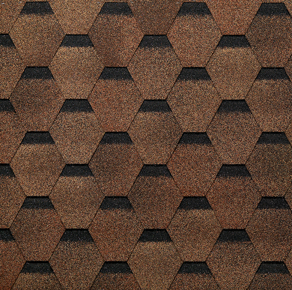 Гибкая черепица EURASIA Docke, Коллекция ШЕСТИГРАННИК Светло-коричневый купить в Астрахани