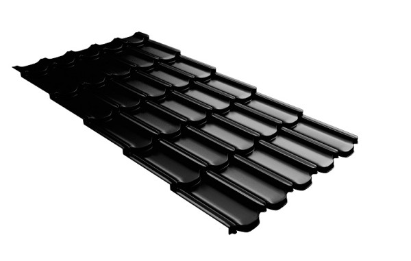 Металлочерепица квинта плюс с 3D резом 0,5 GreenСoat Pural Matt RR 33 черный (RAL 9005 черный) купить в Астрахани