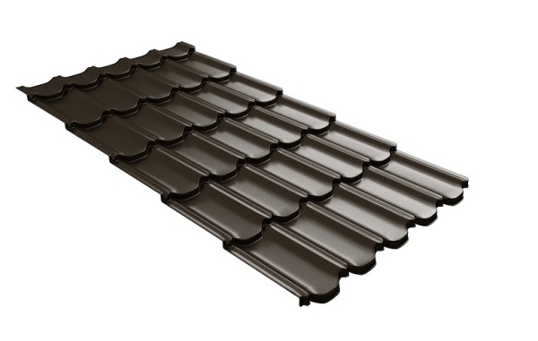 Металлочерепица квинта плюс с 3D резом 0,5 GreenСoat Pural RR 32 темно-коричневый (RAL 8019 серо-коричневый) купить в Астрахани