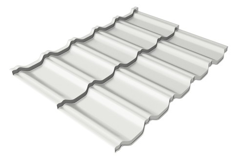 Металлочерепица модульная Квинта Uno Grand Line c 3D резом 0,5 Satin RAL 9003 сигнальный белый купить в Астрахани