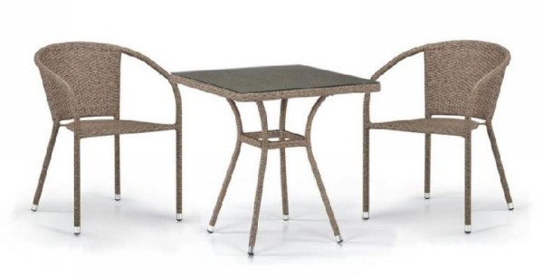 Комплект плетеной мебели AFINA из иск. ротанга T282BNT/Y137C-W56 Light Brown 2Pcs купить в Астрахани