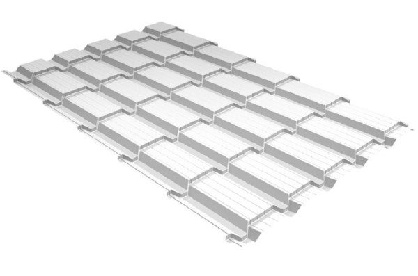 Металлочерепица GL квадро профи 0,5 Satin RAL 9003 сигнальный белый купить в Астрахани
