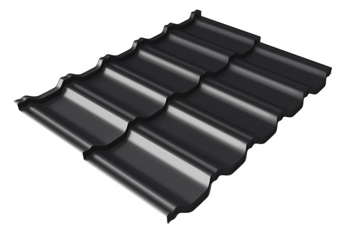 Металлочерепица модульная Квинта Uno Grand Line c 3D резом 0,5 Satin Мatt RAL 9005 черный купить в Астрахани