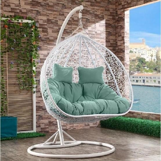 Кресло Подвесное из искусственного ротанга AFM-109A White/Green купить в Астрахани