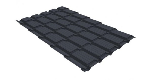 Металлочерепица GL квадро профи 0,5 GreenCoat Pural RR 23 темно-серый (RAL 7024) мокрый асфальт купить в Астрахани