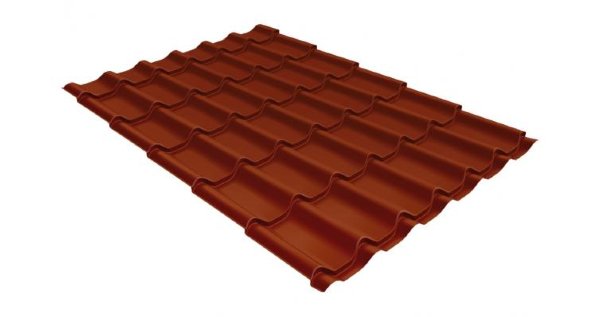 Металлочерепица классик GL 0,5 Velur20 RAL 8004 терракота купить в Астрахани