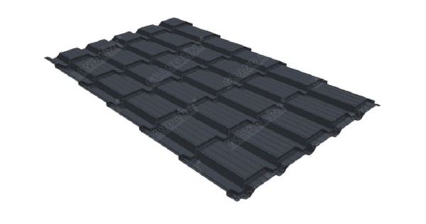 Металлочерепица GL квадро профи 0,5 Satin RAL 7024 мокрый асфальт купить в Астрахани