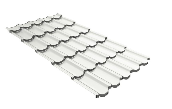 Металлочерепица квинта плюс с 3D резом 0,5 Satin RAL 9003 сигнальный белый купить в Астрахани