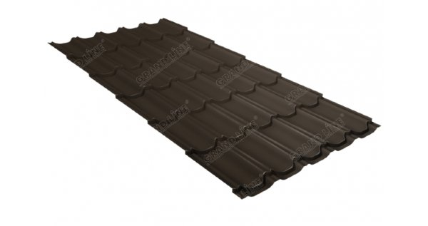 Металлочерепица квинта плюс 0,5 GreenCoat Pural Matt RR 32 темно-коричневый (RAL 8019 серо-коричневый) купить в Астрахани